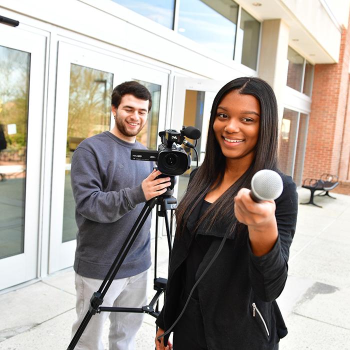 students with camera and microphone